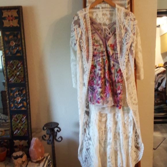 NEW NWOT BO HO.LONG LACE SMALL FESTIVAL COAT - Picture 7 of 13